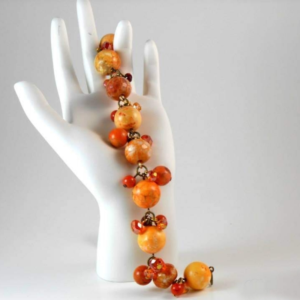 Beautiful handcrafted natural stone bead bracelet